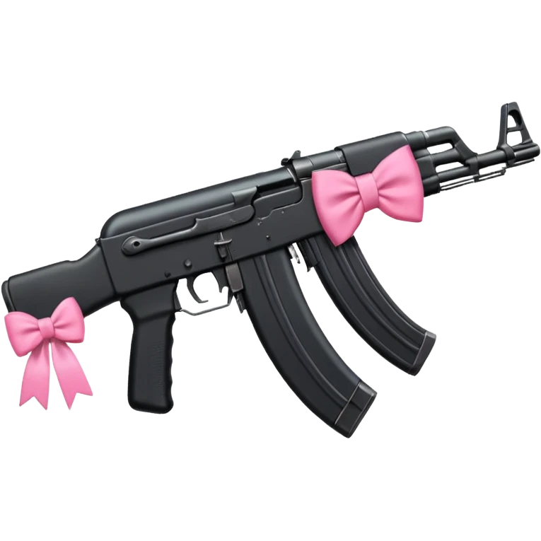 All black Ak47 with pink bow on it  emoji