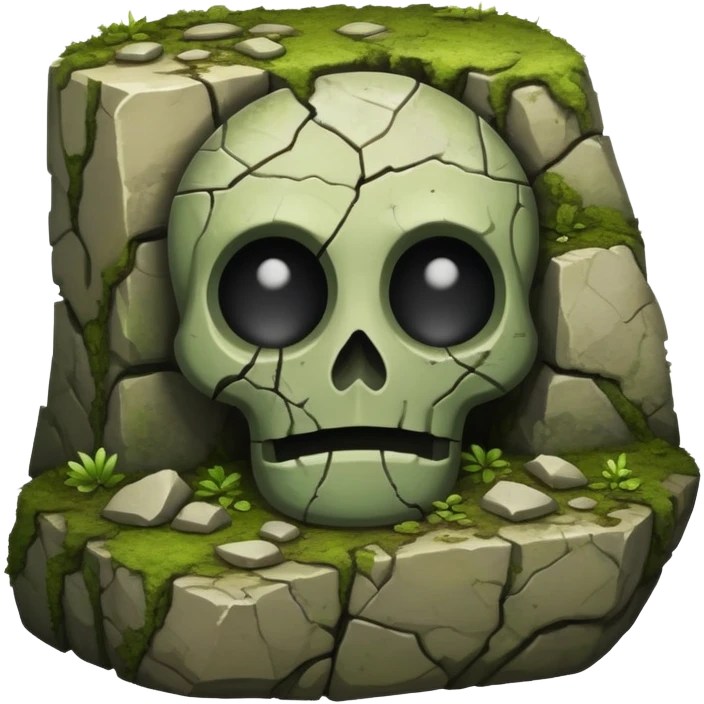 ancient dead god with crumbling stone features emoji