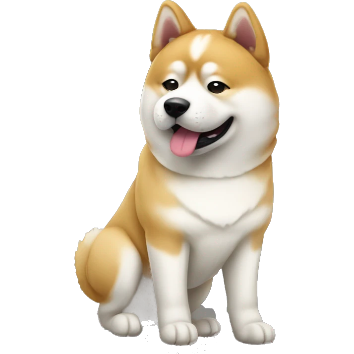 	An Akita Inu by a train emoji