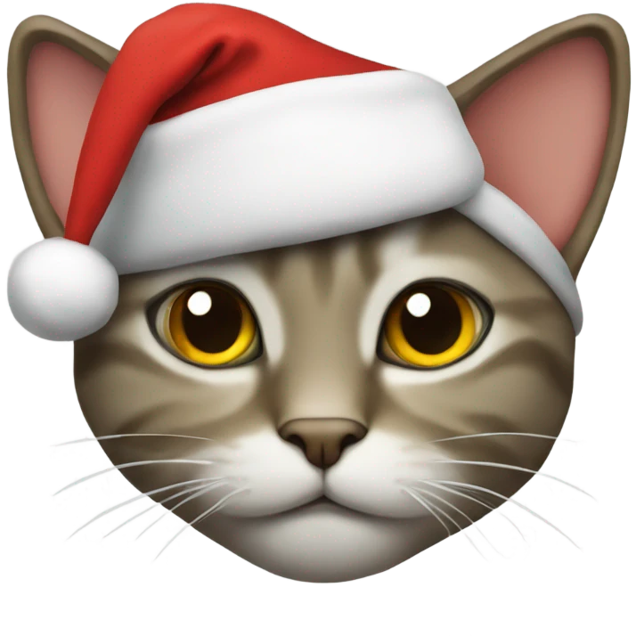 cat wearing a Santa hat emoji