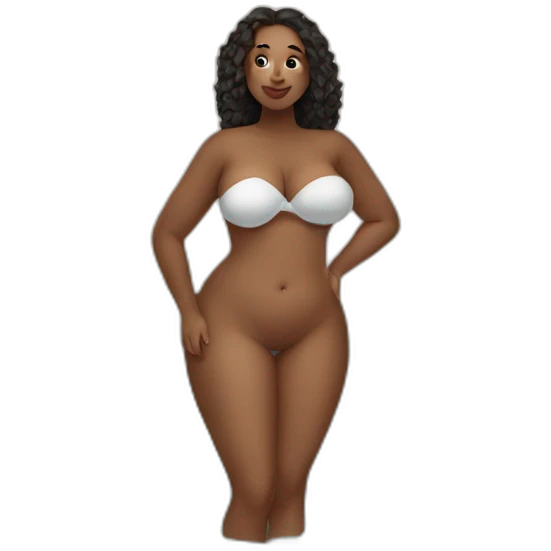 Full body Curvy girl in bath emoji