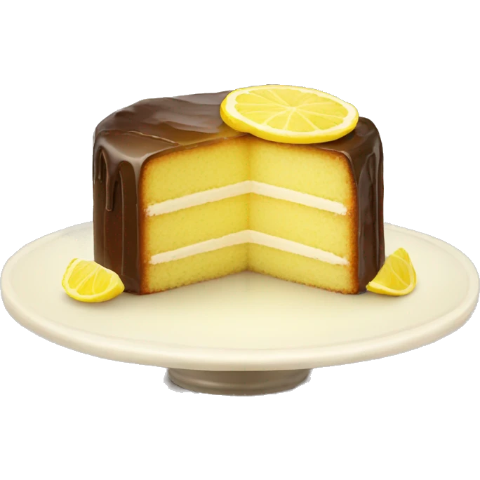 lemon cake with glace emoji