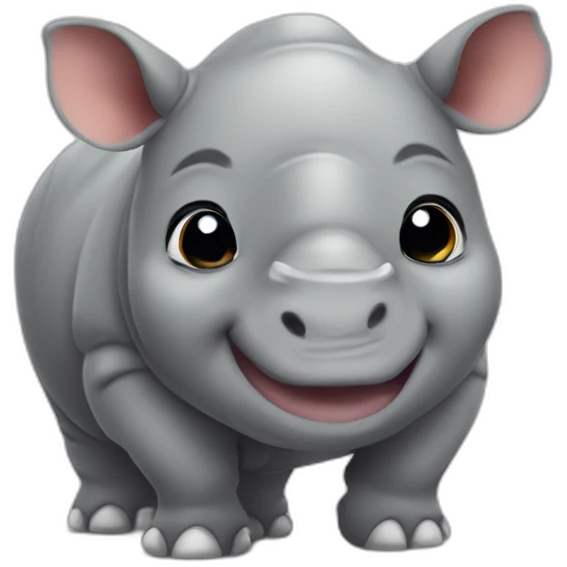Cute little chubby Rhino emoji
