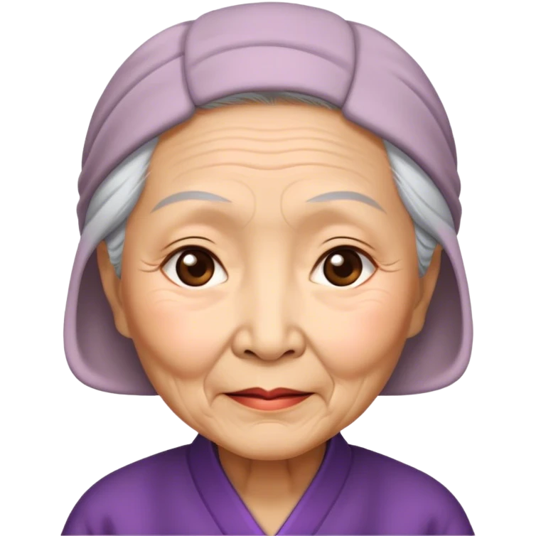 asian Old woman, kind face emoji