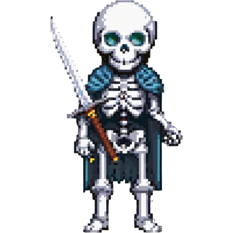 skeleton holding a sword emoji