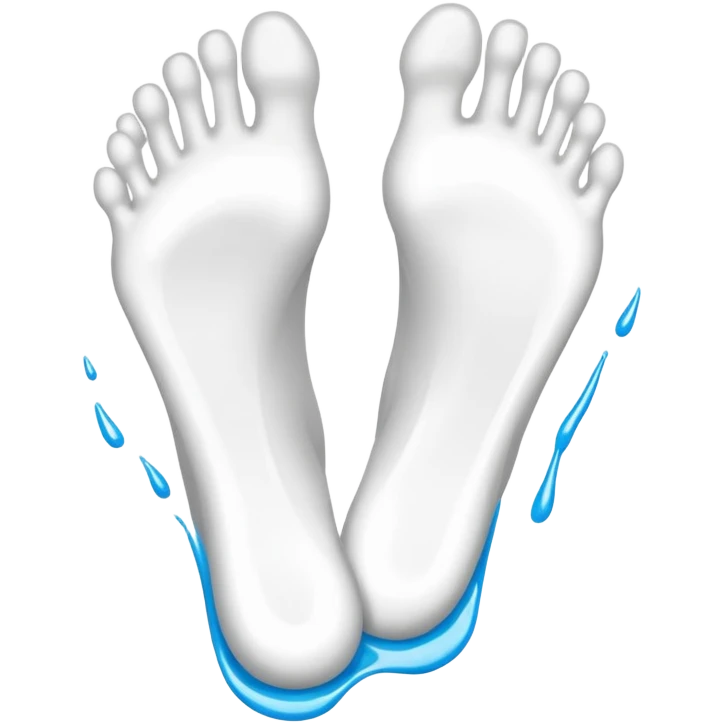 Soles of feet dripping white paint emoji