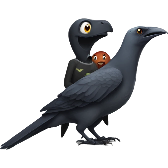 jackdaw hugs dinosaur emoji