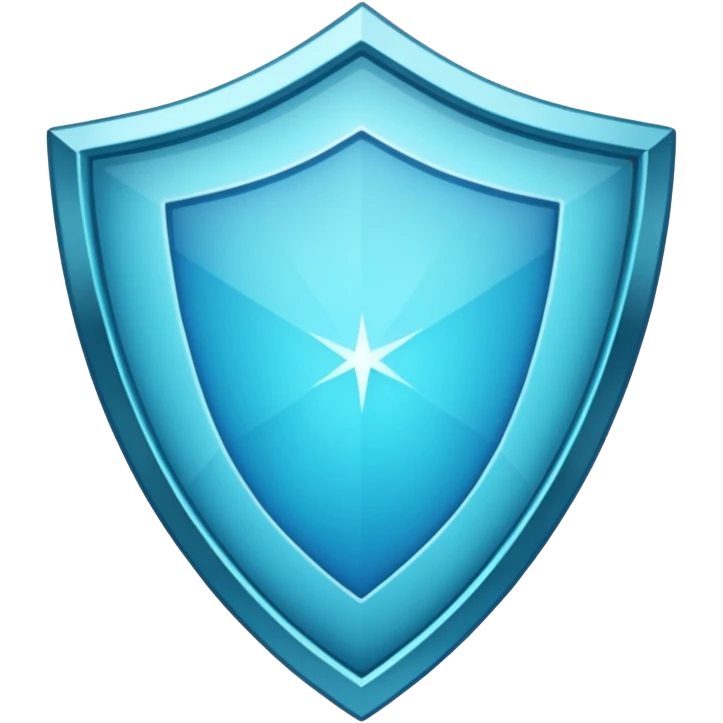 Cyan blue shield with diamonds emoji