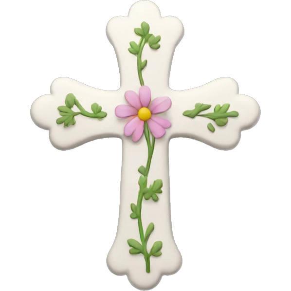 simple cross with flora emoji