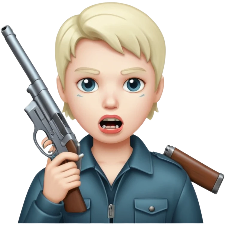 Gun in mouth emoji