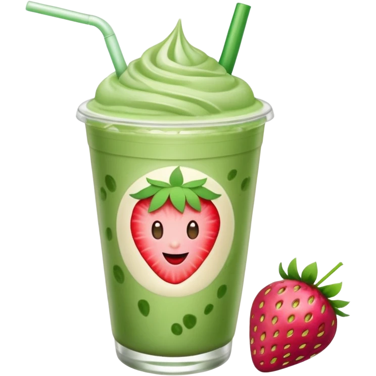 iced matcha latte strawberry  emoji