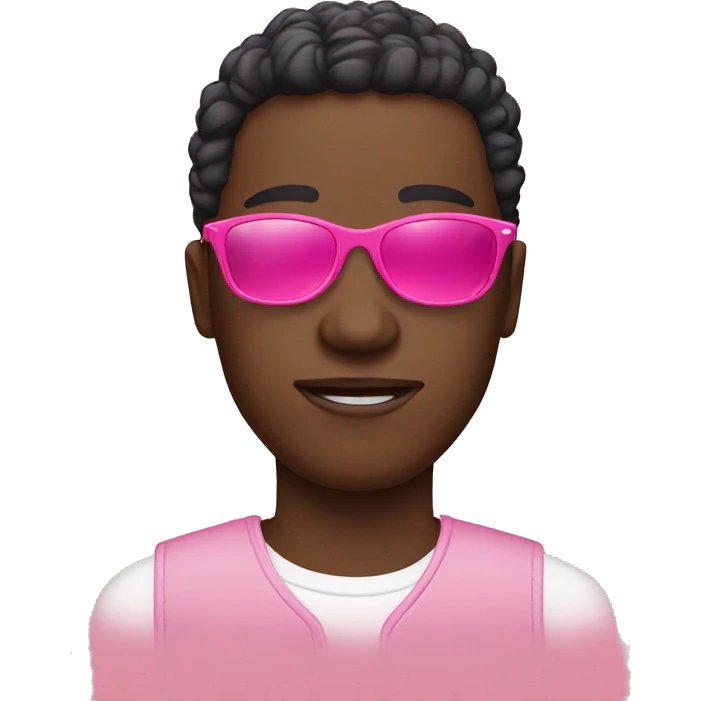 Black people with pink sunglasses emoji