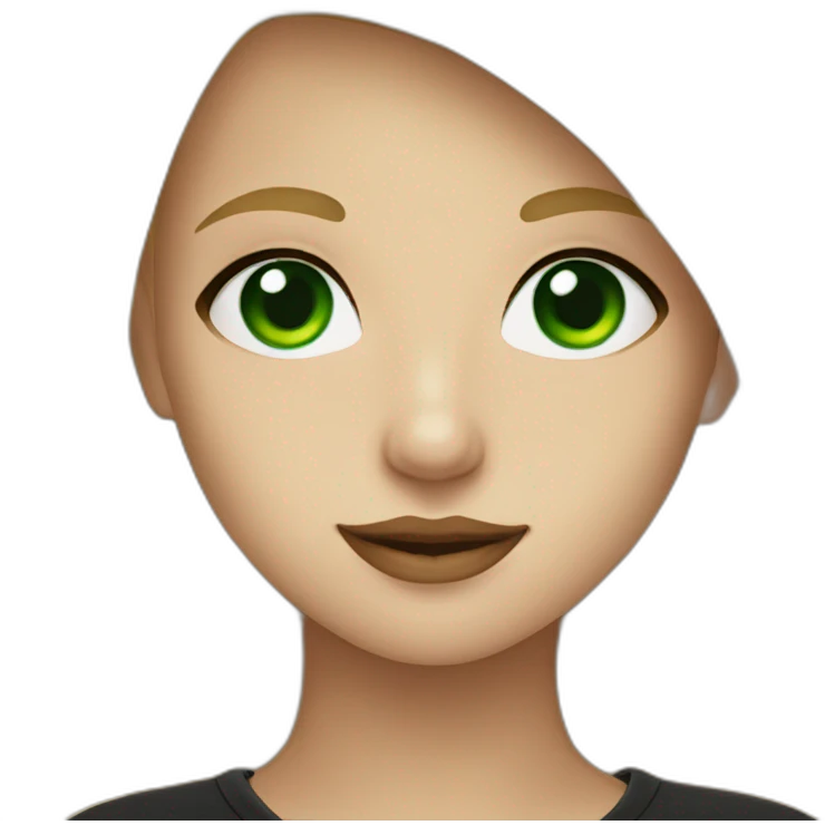 blondy girl with green eyes and septum nose in black tshirt emoji