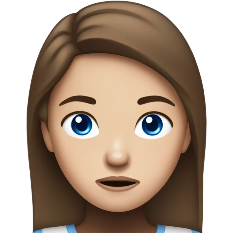 Girl with brown hair and freckles and blue eyes very mad  emoji