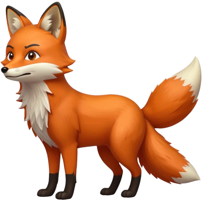 Full body Fox angry looking to the sky, side view emoji