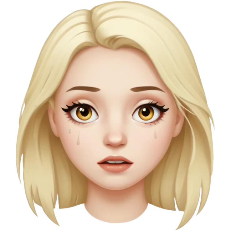 Crying alternative girl emoji