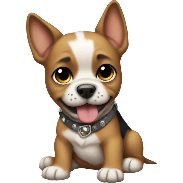 puppy with punk emoji