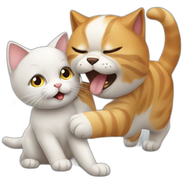 cat play with dog emoji
