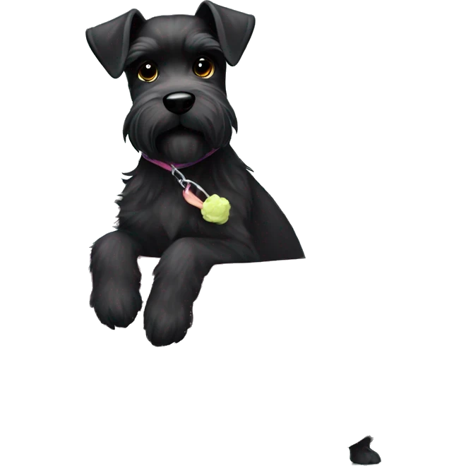 Miniature black schnauzer having a spa day emoji
