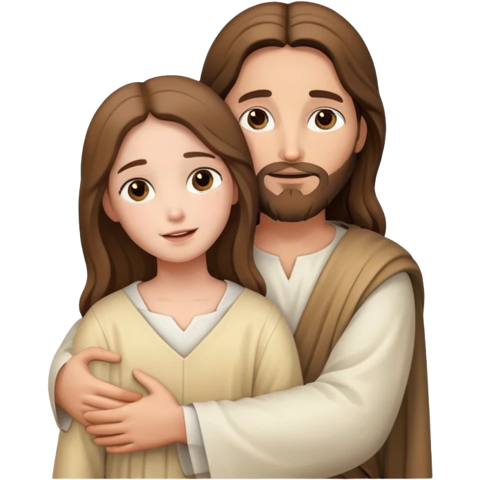 Jesus hugs a girl emoji