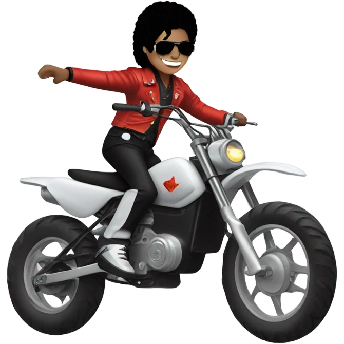 Michel Jackson on an electric dirt bike emoji
