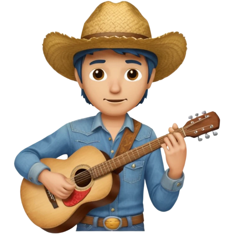 Cowboy playing guitar  emoji