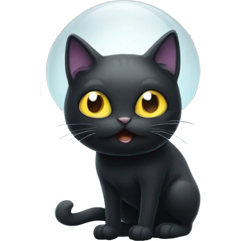 Black cat as a ghost emoji