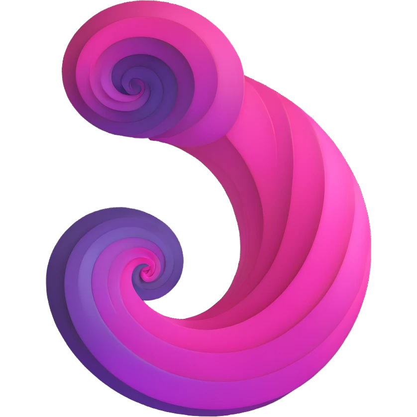 3D spiral shape, pink to purple gradient, minimalistic emoji