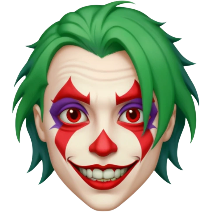 crazy colorful human jolly joker, head only emoji