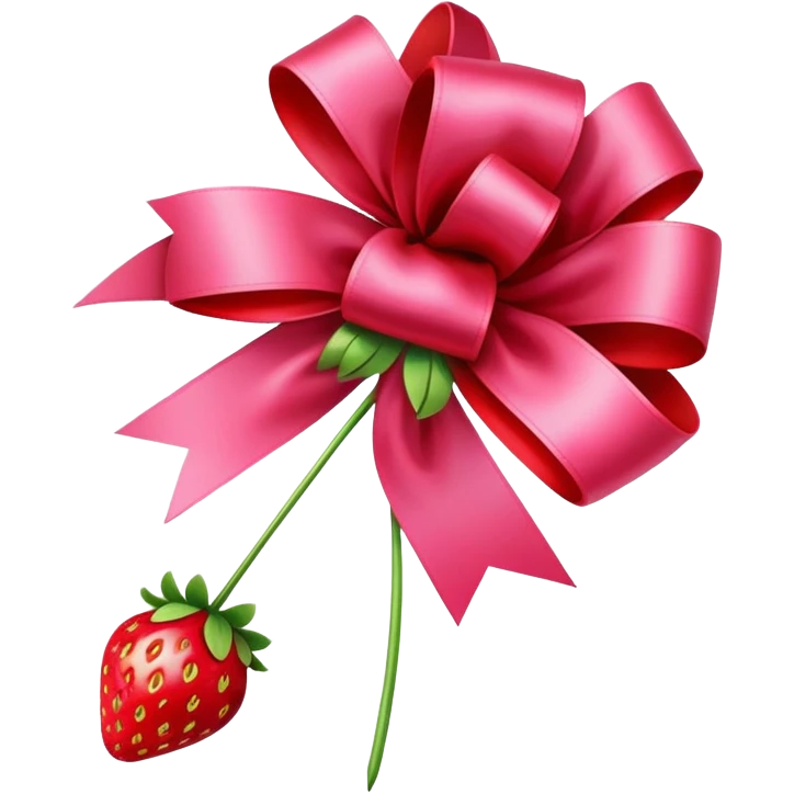 strawberry with pink bow emoji