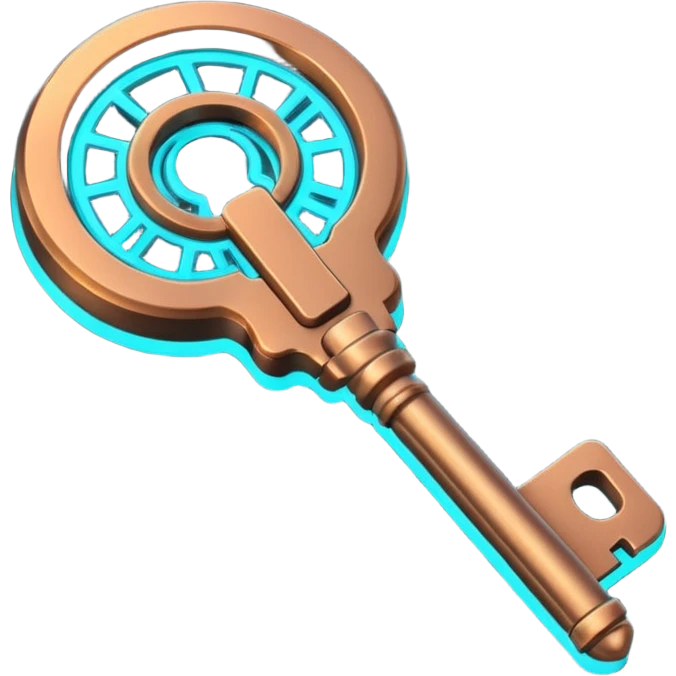cyber neon bronze key emoji