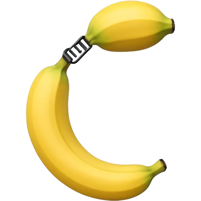 A banana clip is a curved, banana-shaped hair accessory with teeth on both sides that hinge together, designed to secure hair in a vertical ponytail or "banana curl" style emoji