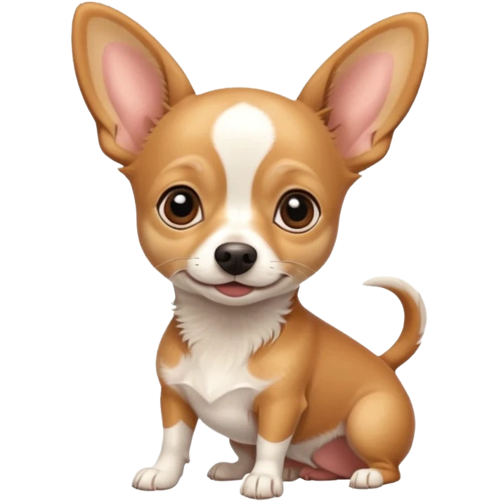 tan and white chihuahua and weener dog mix  emoji
