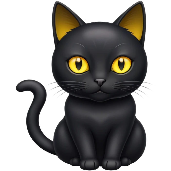 A black cat emoji