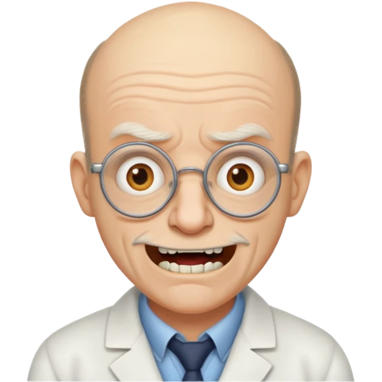  Crazy balding Snaggletoothed mad professor emoji