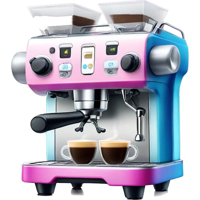 Pink and blue gradient hue espresso machine emoji