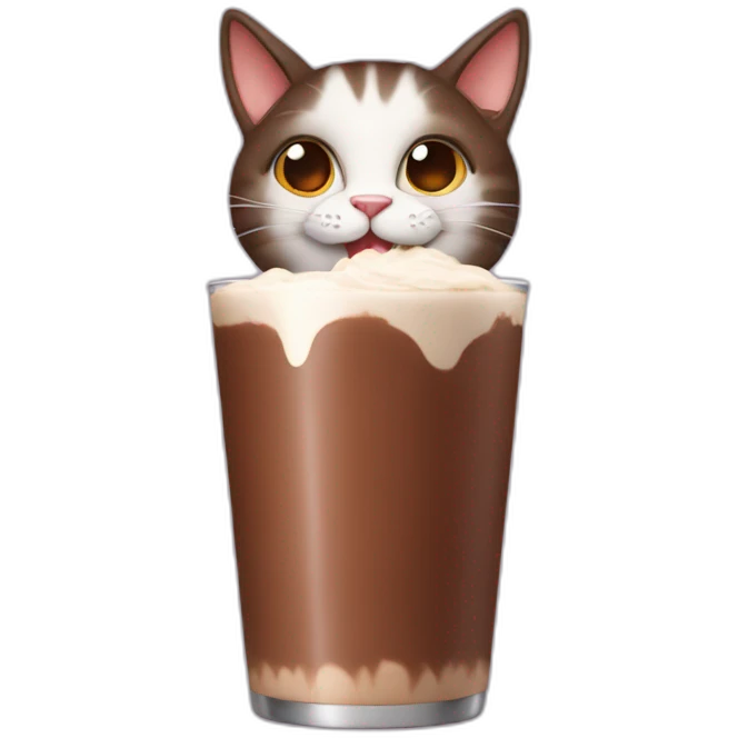 Cat drinking chocolate milk  emoji