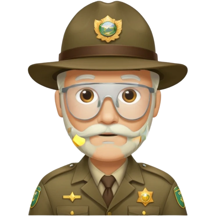 Male Park Ranger with white beard  emoji