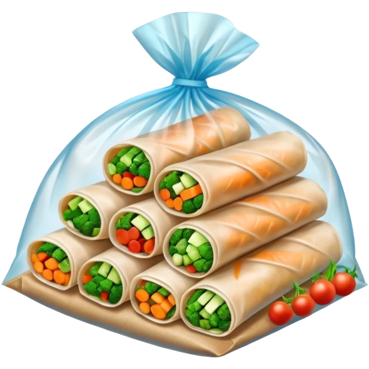 Thai spring rolls in a freezer bag emoji