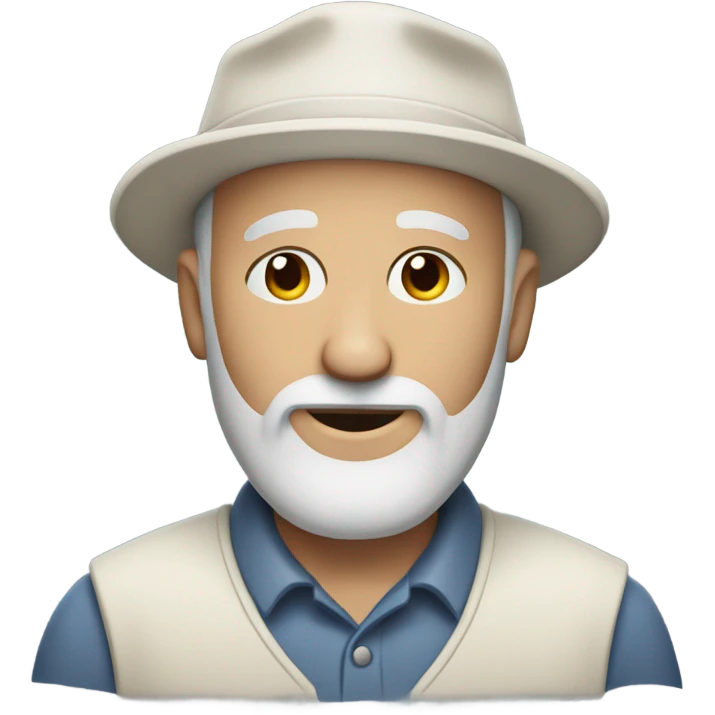 Old bald guy with beard and backwards hat emoji