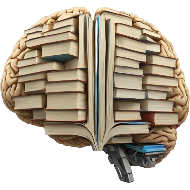 robotic brain made of books emoji