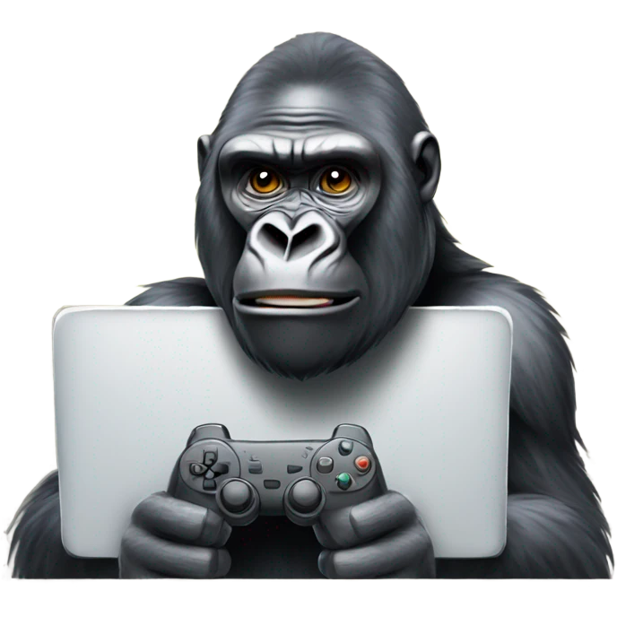 Gorilla playing video games emoji