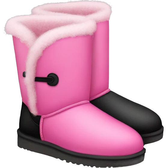 a pair of pink and black uggs emoji