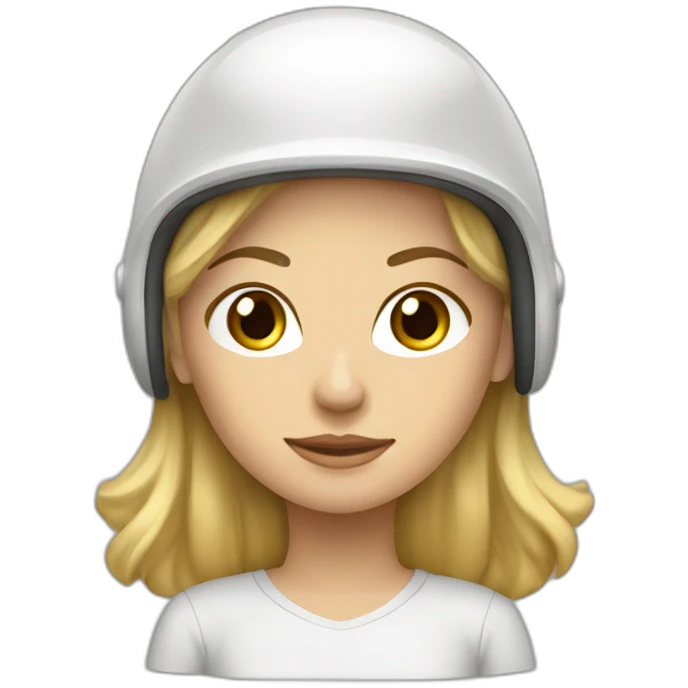 Mujer con cabello rubio con casco de seguridad blanco emoji