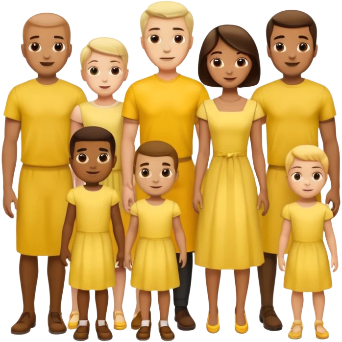 football team only mens  kids in yellow dress emoji