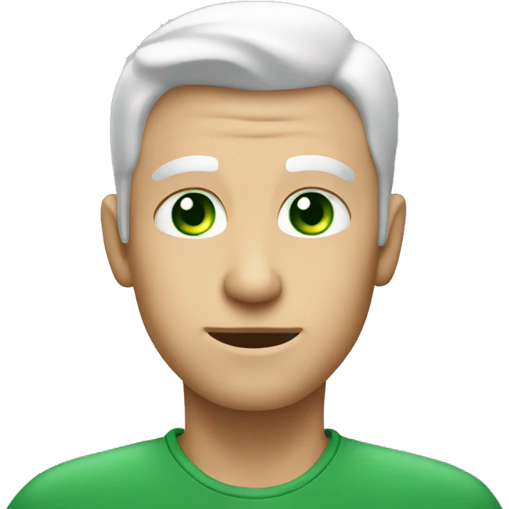 White male with green eyes headshake emoji