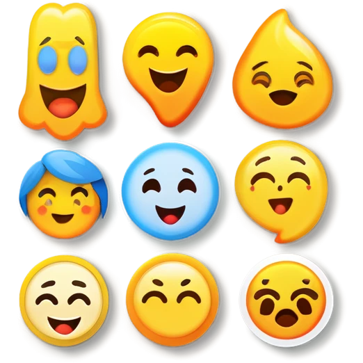 Different emojis celebrating  emoji