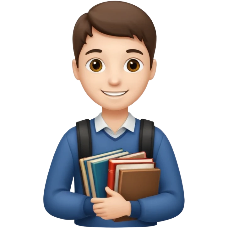 student holding books emoji