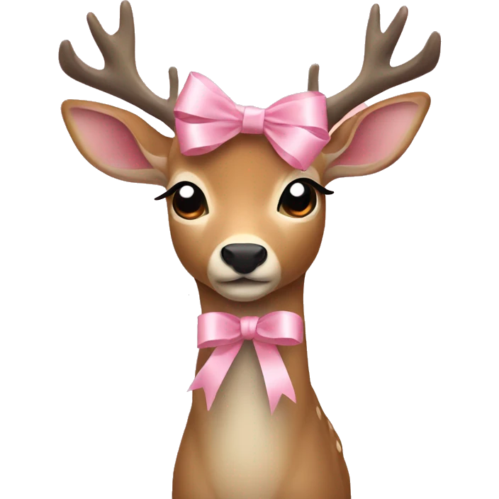 deer with light pink ribbon  emoji
