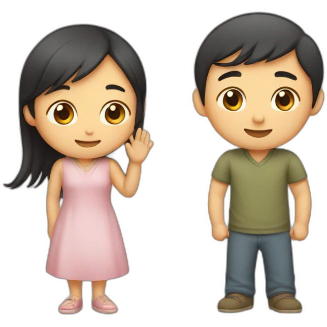 asian-boy-pats-his-asian-girl's-head emoji